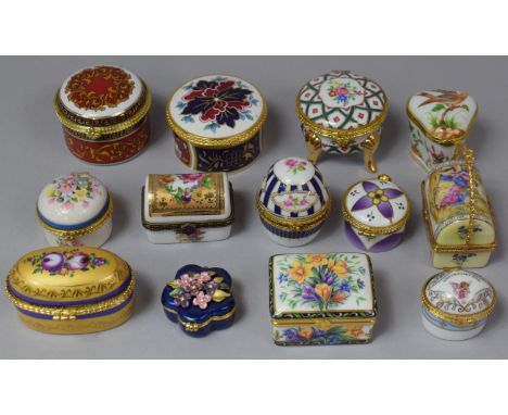 A Collection of Various Ceramic Trinket Boxes to Include Royal Worcester, Continental and Oriental etc 