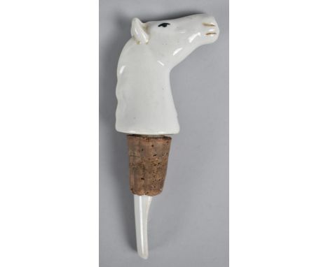 A Mid 20th Century Ceramic Pourer in the Form of a White Horse's Head, 12cm high 