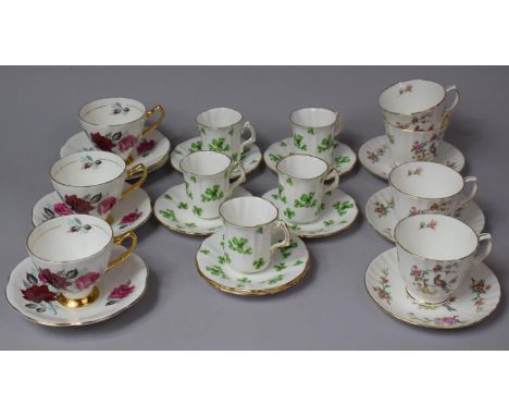 A Collection of Various Coffee and Tea Wares to Comprise Part Set of Exotic Bird Dutchess Pattern, Royal Imperial Rose Patter