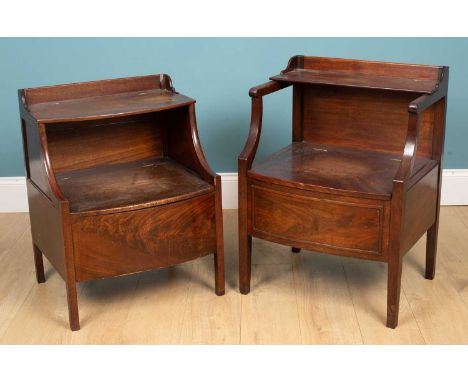 Two 19th century mahogany commode stools the largest 58cm wide x 48cm deep x 80cm highQty: 2