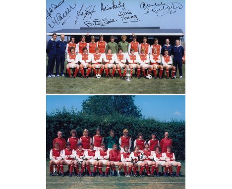 Autographed Arsenal 1979 12 X 8 Photo - Col, Depicting The 1979 Fa Cup Winners Posing With Their Trophy During A Photo-Shoot 