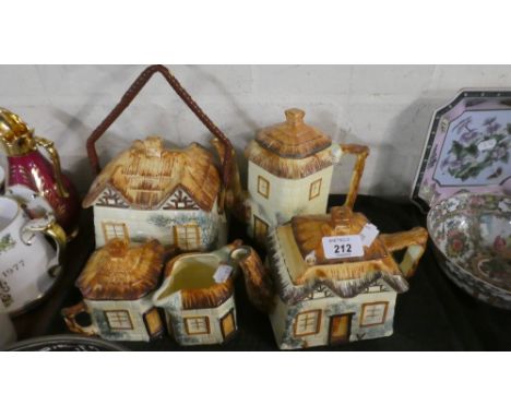 A Five Piece Cottage Ware Tea Service
