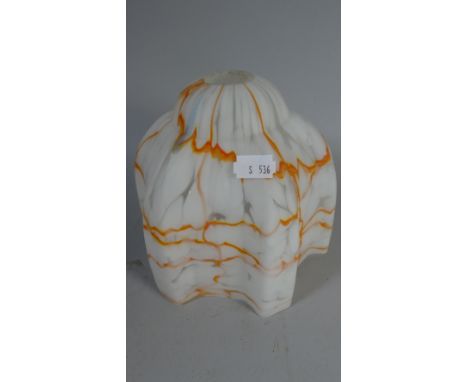 An Opaque and Coloured Glass Hexagonal Ceiling Light Shade 