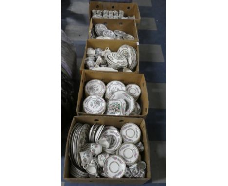 Six Boxes Containing A Large Quantity of Indian Tree Cups, Saucers, Dinner Wares, Coffee Wares Etc