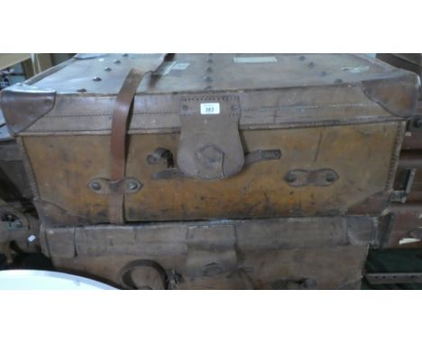 Two Vintage Leather Suitcases with GWR Labels, 86 cm Wide 