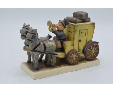 Goebel figure 'The Mail is Here' horse drawn carriage, 17cm long.  In good condition with no obvious damage or restoration th