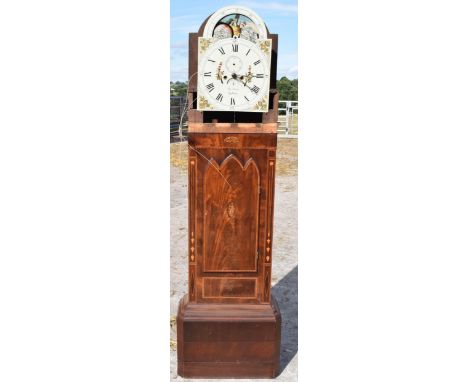 Restoration Project / Spares and Repairs: An early 19th century oak and mahogany crossbanded longcase Grandfather clock by Jo