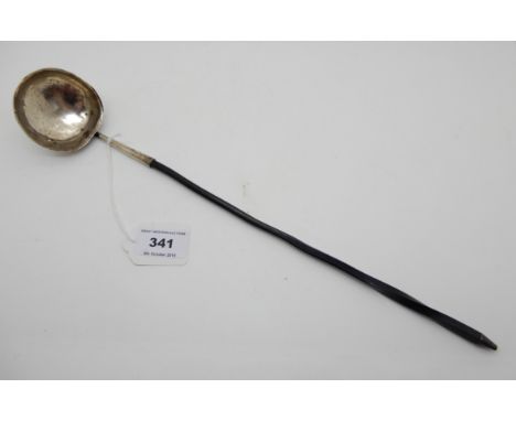 A toddy ladle with whalebone handle, 37cm long Condition Report: Available upon request