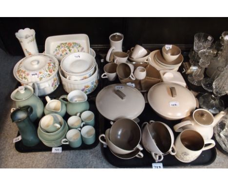 Poole Pottery mushroom glazed tablewares, Wedgwood coffee set and other items Condition Report: Available upon request