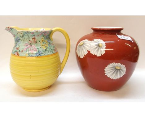 A Shelley Melody pattern jug and a Noritake Daisy decorated vase Condition Report: Available upon request