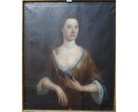 SCOTTISH SCHOOL (18TH CENTURY) Lady Touch, half length portrait, oil on canvas, 91 x 76cm Provenance: Apparently Ex Touch Hou
