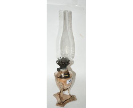 A silver plated oil lamp Condition Report: Available upon request