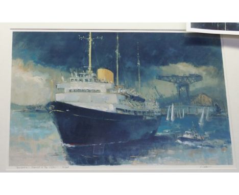 JAMES WATT Britannia-Farewell to the Clyde, signed, print, 160/295, 47 x 69cm Condition Report: Available upon request