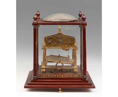 Congreve clock (20th century), replica of the one kept in the British Museum, London (1808).In glass and wood urn.Measurement