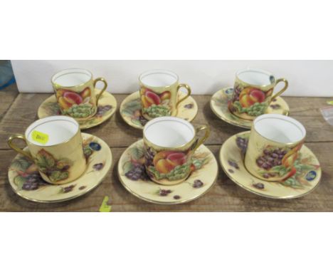 A set of six Aynsley coffee can and saucers