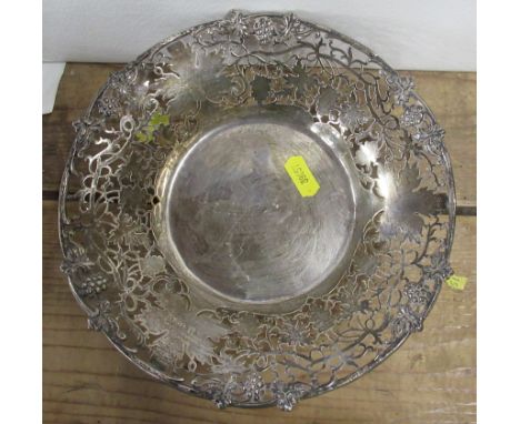 A pierced silver dish, weight 11oz