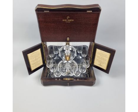 Complete Remy Martin Drinks Cabinet including Remy Martin "Louis XIII" Baccarat Decanter and 6 Remy Martin Branded Glasses.  