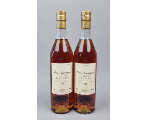 2 Bottles Chateau de Lacaze 1981 Bas Armagnac  