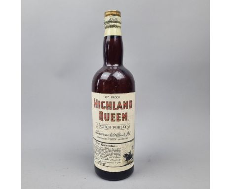 Highland Queen Scotch Whisky Circa 1950/60's - 70 Proof, No Capacity stated   (Please note shoulder fill level as per photo) 