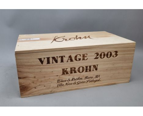 ​*+VAT* 6 Bottles Krohn 2003 Vintage Port. 6 Bottles in OWC   Please Note: This lot is subject to VAT on the hammer price, in