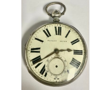 A Victorian Patent Lever Silver Pocket Watch A/F;hallmarked with the lion passant for sterling silver, the leopard assay mark