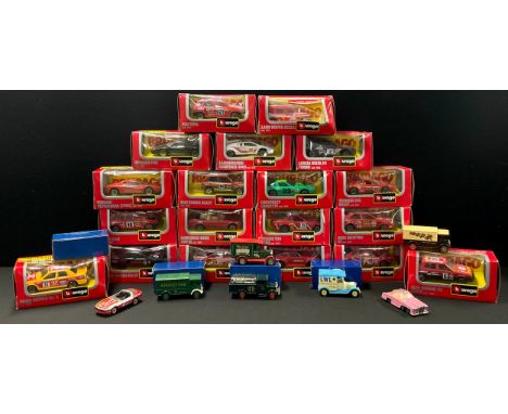 Burago 1:43 scale models, Porsche 924 Turbo, Fiat Uno Rally, Ford Sierra Gr A, Alfa Romeo 33 Rally, Ferrari F40, Peugeot 405 