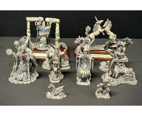 A Myth and Magic pewter model, by The Tudor Mint, Meeting Unicorns, 3306, boxed; others similar, all boxed (