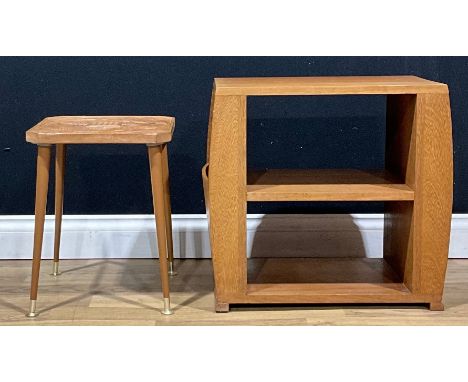 An Art Deco style combination lamp table and bookcase, in the manner of Heal's, 50.5cm high, 53.5cm wide, 30.5cm deep; an occ