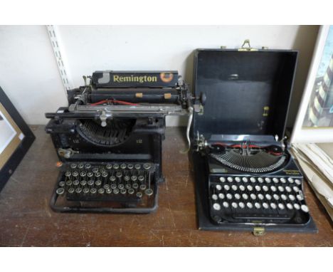 A vintage Remington typewriter and one other 