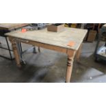 Lot - Wood Shop Table, Steel Shop Table and Wood Platform Cart;