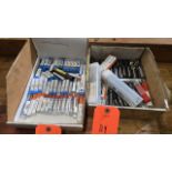 Lot - Large Carbide and HSS End Mills; in (2) Boxes