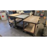 Lot - (3) Steel Portable Shop Carts;