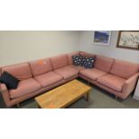 7 ft. x 8 ft. Upholstered Sectional Couch; with Pillows (No Table)