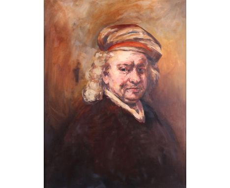 After Rembrandt Harmensz. van Rijn, Last self-portrait, oil on canvas. After the original from 1669, now in the Mauritshuispe