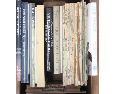 Art and other reference books including Studio magazines and books on Whistler and R J Lloyd.