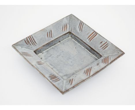 Bill MARSHALL A square stoneware dish Impressed mark 28 x 28cm(See illustration)