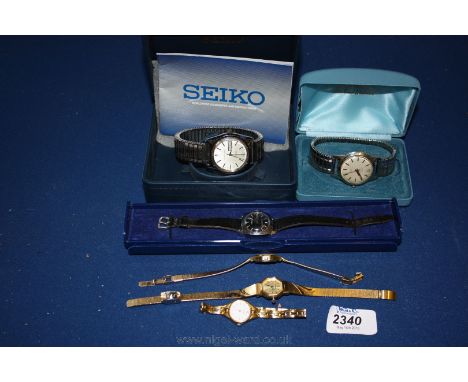 A Gents 'Light' wristwatch, 'Everite King' wristwatch, Timex and three ladies Wristwatches.