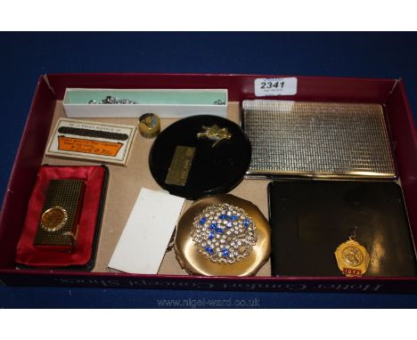 A 'Foska' watch/lighter, jeweled Compact, cigarette Case and various dancing trophies, etc.