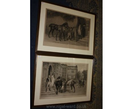 Waller ?:  signed Lithograph of Horses.