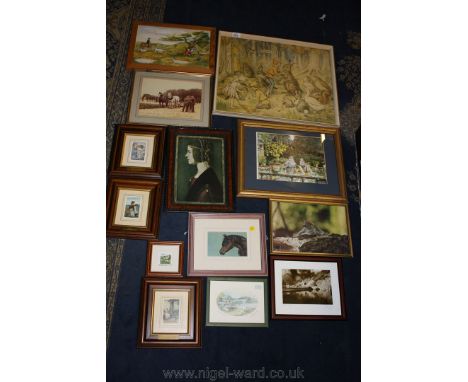 A quantity of Prints including a Margaret Tarrant 'Woodland Hospital', print of a Squirrel, Robin Wheeldon print of Horses pl
