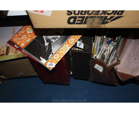 A box and three cases of LP's and 45's, KLF, Rolling Stones etc