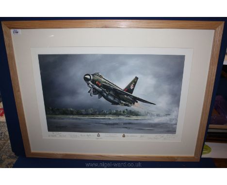 A Print: 'Lightening' by Michael Rondot, signed by the artist and squadron, 26 1/2'' x 17 1/2''.
