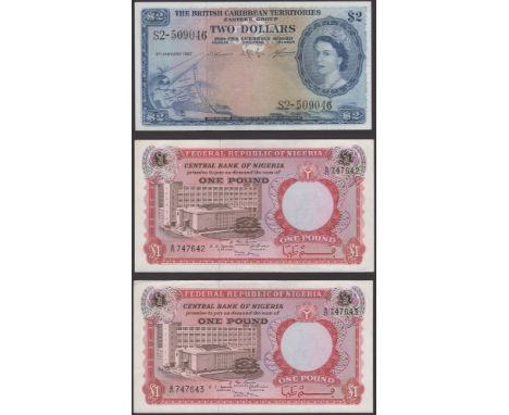 British Caribbean Territories, $2, 2 January 1962, serial number S2-509046, D’Andrade, Reece and Burrowes signatures, also Ni