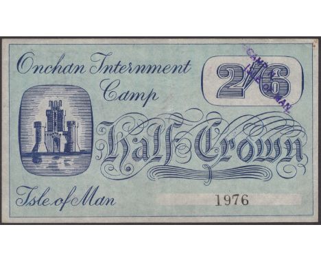 Onchan Internment Camp, Isle of Man, 2 Shillings and 6 Pence, ND (1940), serial number 1976, purple handstamp CAMP N. ISLE OF