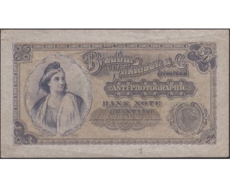 Bradbury Wilkinson & Co. Limited, an advertising note denominated 20, describing ‘Anti-Photographic Bank Note Printing, as ad