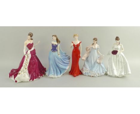 A collection of Royal Worcester bone china figurines, comprising 'Roses of Love', CW670, 1012/7500, 'With All My Heart', CW50