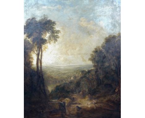 A 19th century copy of 'Crossing the Brook' by Joseph Mallord William Turner R A,  the original first exhibited in 1815, oil 