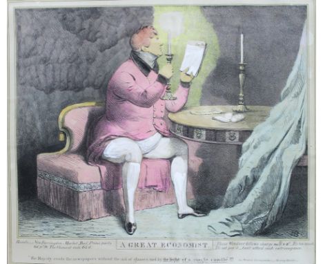 'Blowing Up The Fire', Europe plate 1st, a hand coloured engraving, published October 8th. 1828 by S. Gans, The Strand, toget