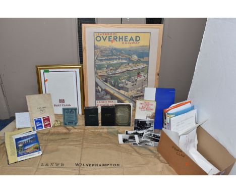 ONE BOX AND LOOSE RAILWAY MEMORABILIA, included an 'Agents Plan', of Wolverhampton London and North Western Railway, (L&amp;N