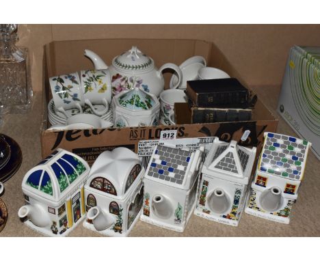 ONE BOX AND LOOSE TEAWARE, to include Portmeirion 'Botanic Garden' tea pot, six cups, side five side plates, sugar bowl, milk
